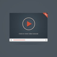 Flat video player template win new label.