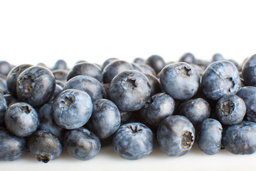 heap of blueberries isolated on white background
