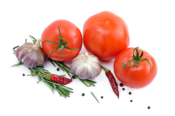Vegetables isolated on a white background