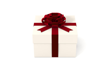 Present, Gift Box with Red Ribbon