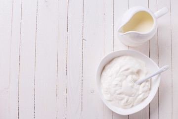 Dairy products -  sour cream, milk.