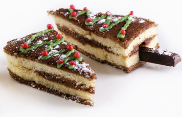 Slices of Christmas cake