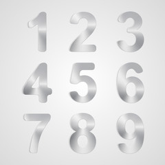 Vector Metal Number Set.
