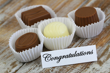 Congratulations card with assorted chocolates