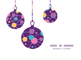 Vector molecular structure Christmas ornaments silhouettes
