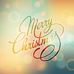 Merry Christmas Vector Lettering. Retro design