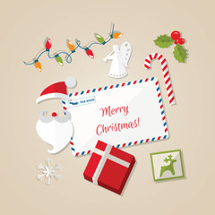 Vintage Christmas Card - flat design - in vector