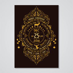 Christmas Invitation Card - Art Deco Style