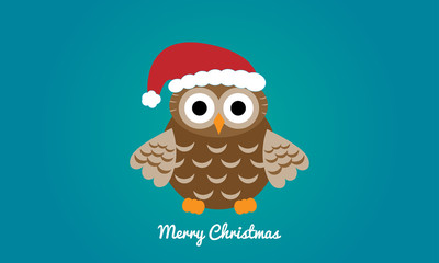 christmas owl greeting card