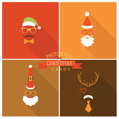 Christmas Retro Party Card - Photo booth Style - in vector