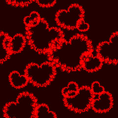 Red hearts in seamless background