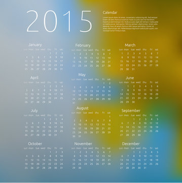 2015 calendar template