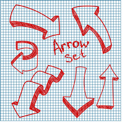 Arrows set on paper