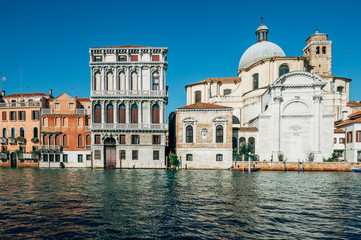 Fototapeta na wymiar San Geremia Church and Grand Canal in Venice, Italy