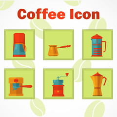 Coffee elements icon