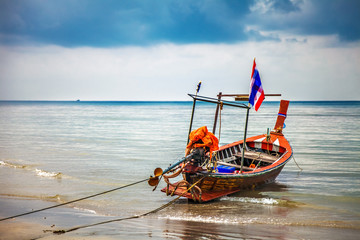 Boat in the tropical sea.  Thailand