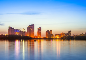 Fototapeta na wymiar Kiev city skyline by night