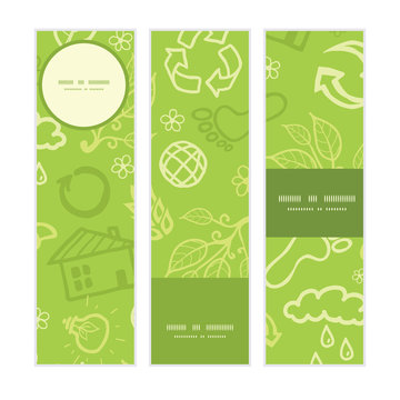 Vector environmental vertical banners set pattern background