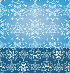 Geometric Snowflakes Seamless pattern background