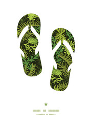 Vector evergreen christmas tree flip flops silhouettes pattern