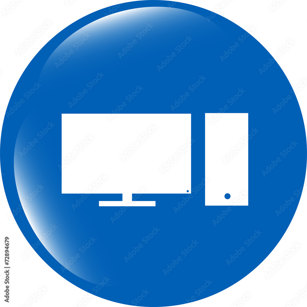 Poster computer pc icon button isolated on white background