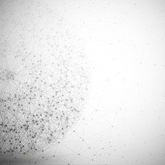 Molecule structure, gray background for communication, vector