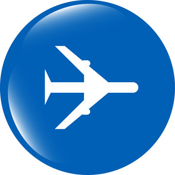 plane, travel web icon design element isolated on white
