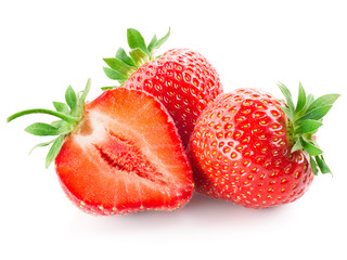 Fresh strawberry isolated on white