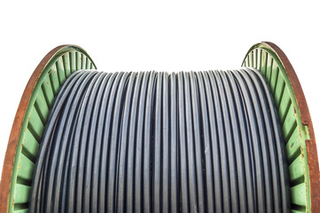 Cable drum against white