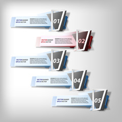 Infographic banners set, origami styled vector