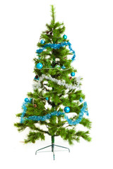 Christmas tree.  Isolated decorated christmas tree