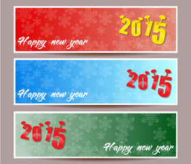 banner set of happy new year