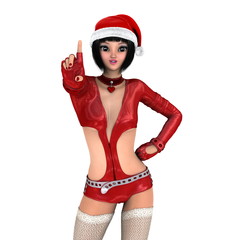 サンタクロース帽子の女性