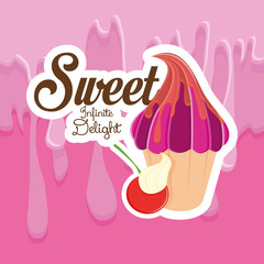 Vector Dessert Background With Space For Text