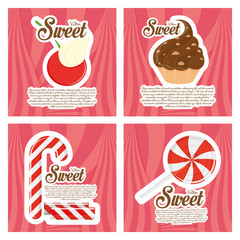 Set Of Desserts Isolated On Color Background