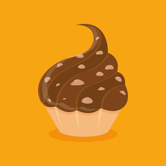 Cupcake Illustration Isolated On Color Background