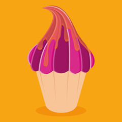 Cupcake Illustration Isolated On Color Background