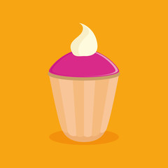 Cupcake Illustration Isolated On Color Background