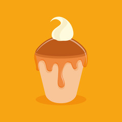 Cupcake Illustration Isolated On Color Background
