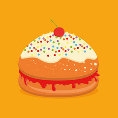 Cupcake Illustration Isolated On Color Background