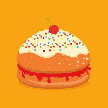 Cupcake Illustration Isolated On Color Background