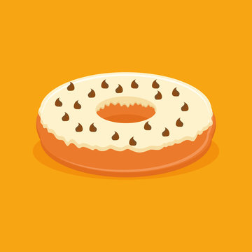 Donut Illustration Isolated On Color Background