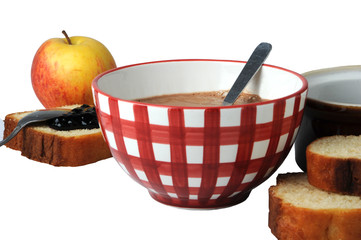 Bol de chocolat petit déjeuner.