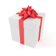 Packed gift box with ribbon - 3D rendered image