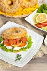 Delicious Smoked Salmon Bagel