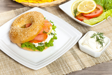 Delicious Smoked Salmon Bagel