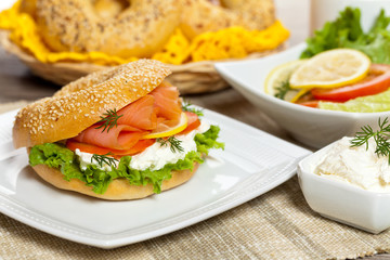 Delicious Smoked Salmon Bagel