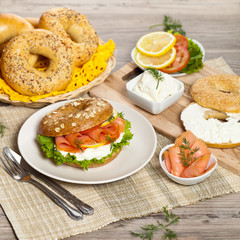 Delicious Smoked Salmon Bagel