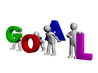 People carry alphabet letters