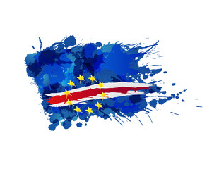 Flag of Cabo Verde made of colorful splashes